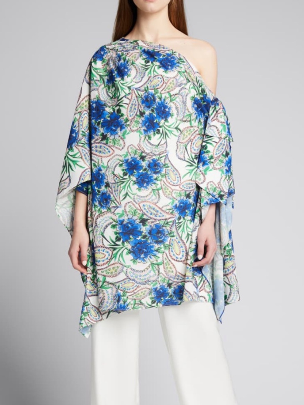 Badgley mischka off shoulder floral paisley bow tunic top NWT SZ XS
